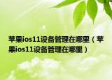 苹果ios11设备管理在哪里（苹果ios11设备管理在哪里）