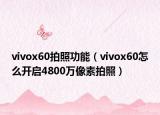 vivox60拍照功能（vivox60怎么开启4800万像素拍照）