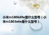 小米m1806d9e是什么型号（小米m1803e6e是什么型号）