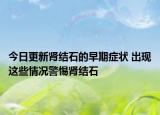 今日更新肾结石的早期症状 出现这些情况警惕肾结石