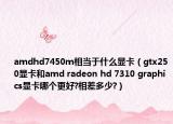 amdhd7450m相当于什么显卡（gtx250显卡和amd radeon hd 7310 graphics显卡哪个更好?相差多少?）