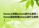 itunes上恢复iphone是什么意思（itunes里的恢復iphone是什么意思）