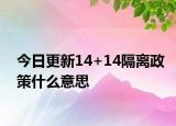 今日更新14+14隔离政策什么意思