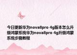 今日更新华为nova8pro 4g版本怎么升级鸿蒙系统华为nova8pro 4g升级鸿蒙系统步骤教程
