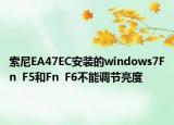 索尼EA47EC安装的windows7Fn  F5和Fn  F6不能调节亮度