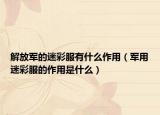 解放军的迷彩服有什么作用（军用迷彩服的作用是什么）