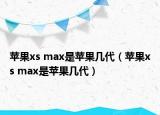 苹果xs max是苹果几代（苹果xs max是苹果几代）