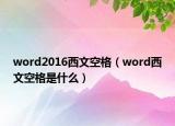 word2016西文空格（word西文空格是什么）