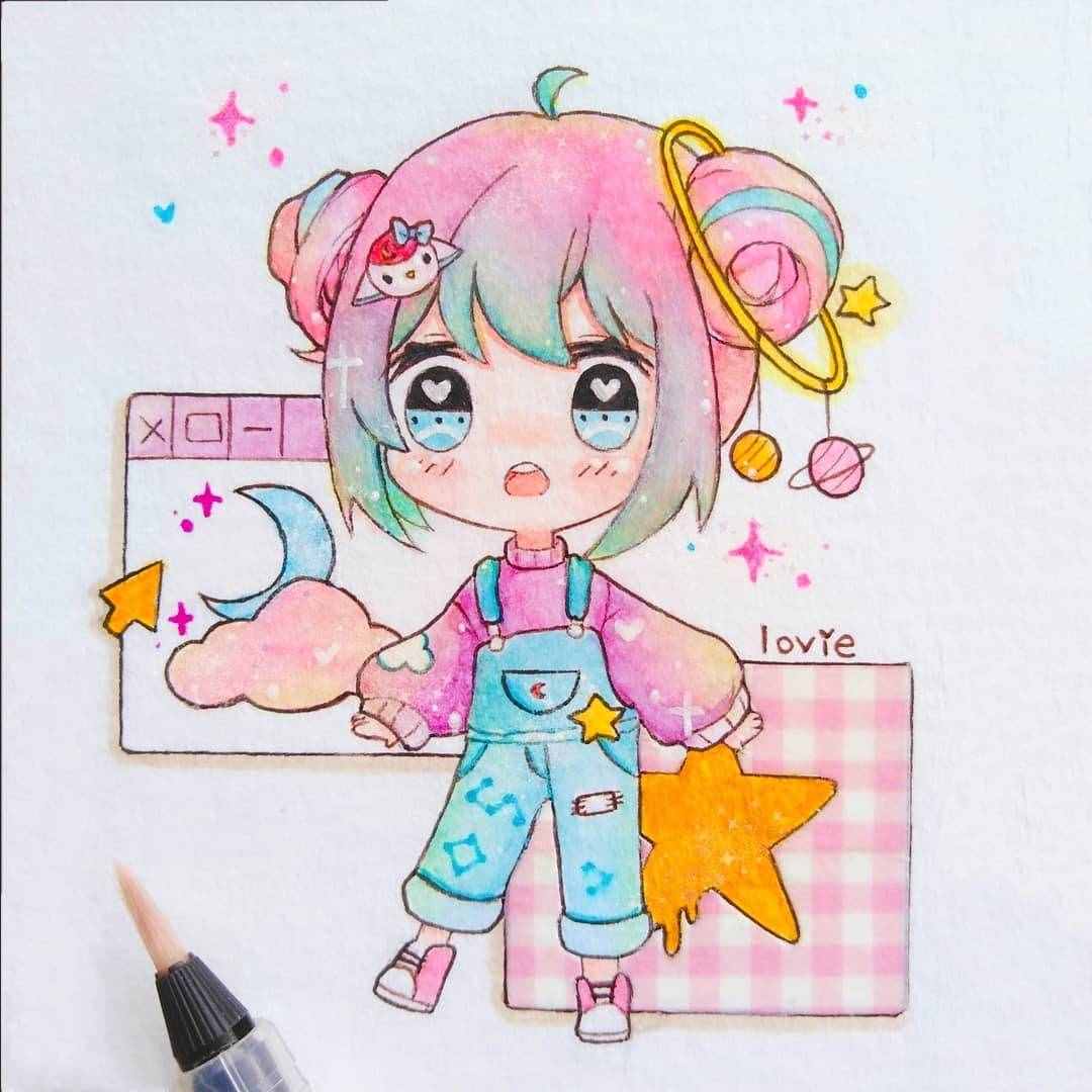 超萌马克笔动漫Q版人物手绘 卡哇伊呀