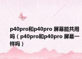 p40pro和p40pro 屏幕能共用吗（p40pro和p40pro 屏幕一样吗）
