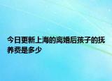 今日更新上海的离婚后孩子的抚养费是多少