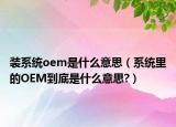 装系统oem是什么意思（系统里的OEM到底是什么意思?）