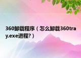 360卸载程序（怎么卸载360tray.exe进程?）