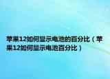 苹果12如何显示电池的百分比（苹果12如何显示电池百分比）