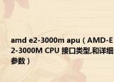 amd e2-3000m apu（AMD-E2-3000M CPU 接口类型,和详细参数）