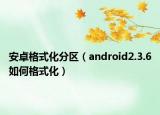 安卓格式化分区（android2.3.6如何格式化）