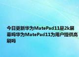 今日更新华为MatePad11是2k屏幕吗华为MatePad11为用户提供高刷吗