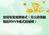 如何恢复视频格式（怎么恢復删除的RMVB格式的视频）