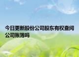 今日更新股份公司股东有权查阅公司账簿吗