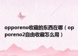 opporeno收藏的东西在哪（opporeno2自由收藏怎么用）