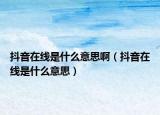 抖音在线是什么意思啊（抖音在线是什么意思）