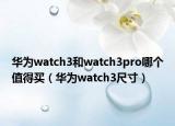 华为watch3和watch3pro哪个值得买（华为watch3尺寸）