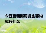 今日更新挪用资金罪构成有什么