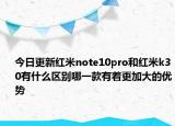 今日更新红米note10pro和红米k30有什么区别哪一款有着更加大的优势