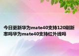 今日更新华为mate40支持120刷新率吗华为mate40支持红外线吗