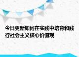 今日更新如何在实践中培育和践行社会主义核心价值观