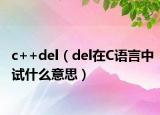c++del（del在C语言中试什么意思）
