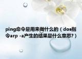 ping命令是用来做什么的（dos指令arp -a产生的结果是什么意思?）