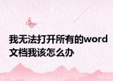 我无法打开所有的word文档我该怎么办