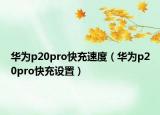 华为p20pro快充速度（华为p20pro快充设置）