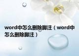 word中怎么删除脚注（word中怎么删除脚注）