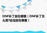 DNF补丁放在哪里（DNF补丁怎么用?应当放在哪里）