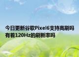 今日更新谷歌Pixel6支持高刷吗有着120Hz的刷新率吗