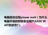 电脑启动出现please wait（为什么电脑开启的时候会出现PLEASE WAIT的状态?）