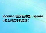 iqooneo3蓝牙在哪里（iqooneo怎么开启手机蓝牙）