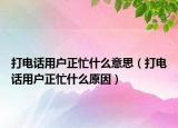 打电话用户正忙什么意思（打电话用户正忙什么原因）