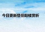 今日更新登岳阳楼赏析