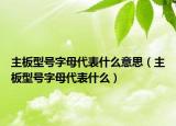 主板型号字母代表什么意思（主板型号字母代表什么）