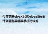 今日更新vivoX60和vivox50e有什么区别买哪款手机比较好
