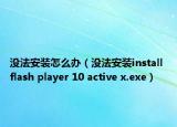 没法安装怎么办（没法安装install flash player 10 active x.exe）