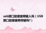 usb接口能做音频输入吗（USB接口能做音频传输吗?）