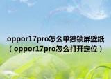 oppor17pro怎么单独锁屏壁纸（oppor17pro怎么打开定位）