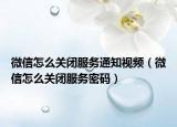 微信怎么关闭服务通知视频（微信怎么关闭服务密码）