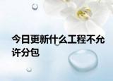 今日更新什么工程不允许分包