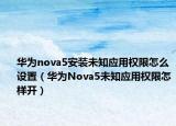 华为nova5安装未知应用权限怎么设置（华为Nova5未知应用权限怎样开）