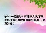 iphone防尘吗（有许多人说,苹果手机没有必要放什么防尘塞,是不是真的呀）
